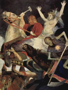 Arnold Böklin. La guerre. 1896. Staatliche Kunstsammlungen Gemäldegalerie. Dresde